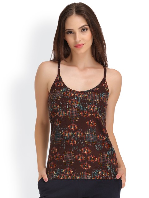 

Clovia Brown Printed Camisole CM0016P06