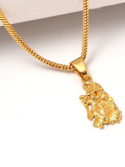 

Jewar Mandi Gold-Plated Radha-krishna Pendant With Chain
