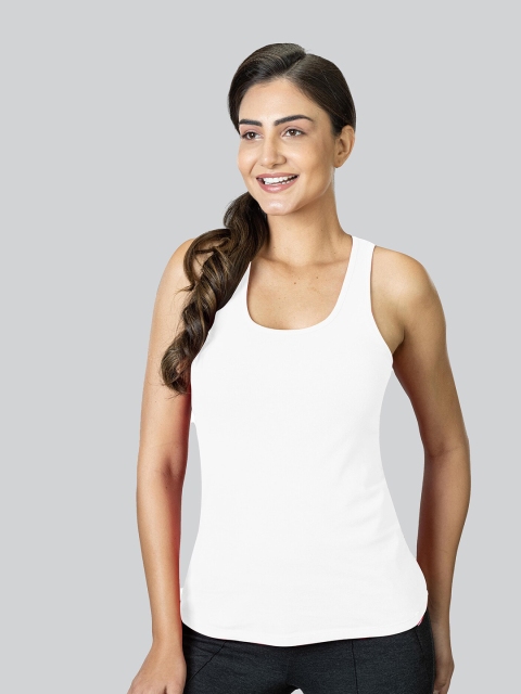 

LYRA Pack of 2 Tank Pure Cotton Top, White