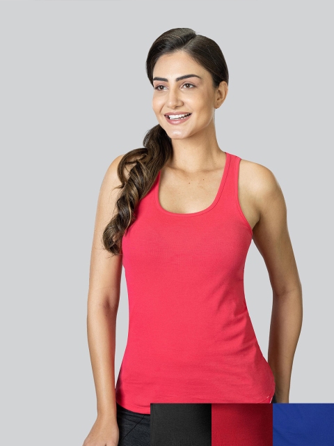 

LYRA Pack of 4 Tank Pure Cotton Top, Coral