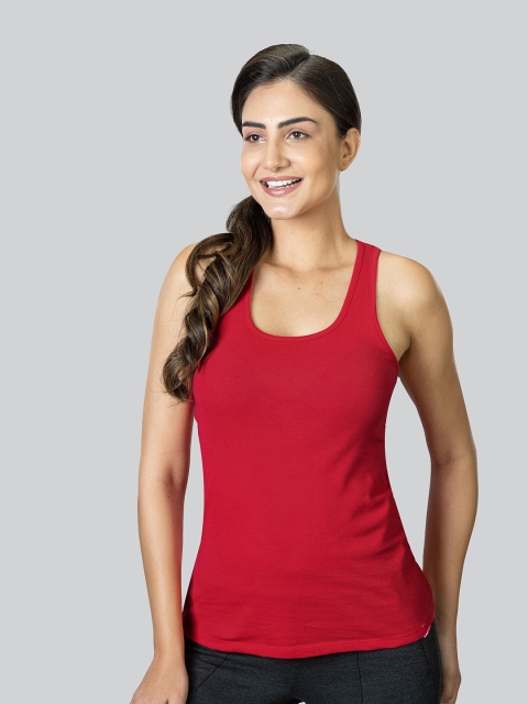 

LYRA Pack of 2 Tank Pure Cotton Top, Red