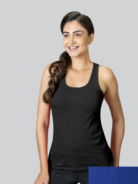 

LYRA Pack of 2 Tank Pure Cotton Top, Black