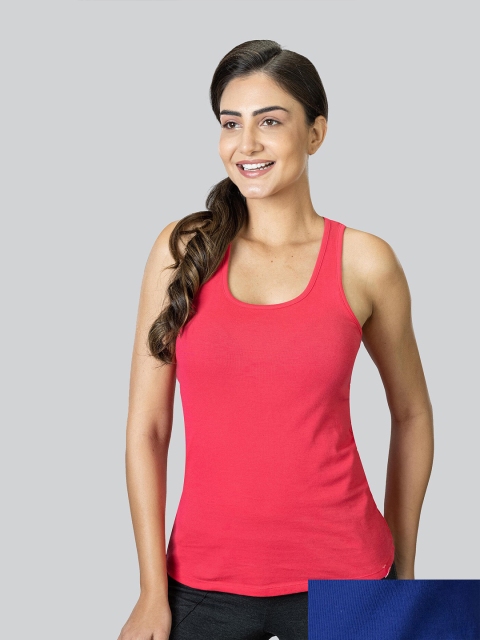 

LYRA Pack of 2 Tank Pure Cotton Top, Coral