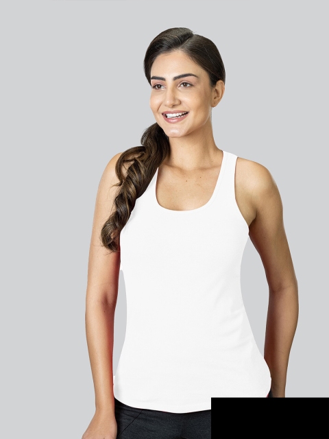 

LYRA Pack of 2 Tank Pure Cotton Top, White