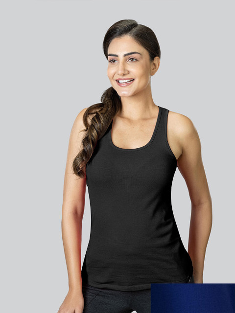 

LYRA Pack of 2 Tank Pure Cotton Top, Black