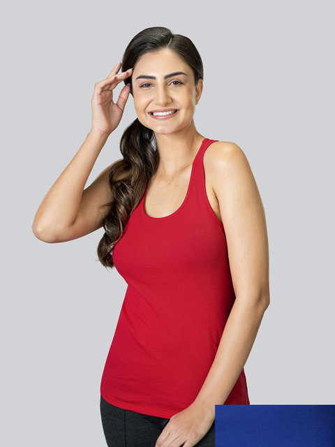 

LYRA Pack of 3 Tank Pure Cotton Top, Red