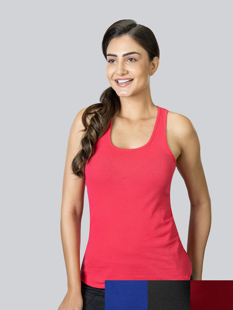 

LYRA Pack of 4 Tank Pure Cotton Top, Coral