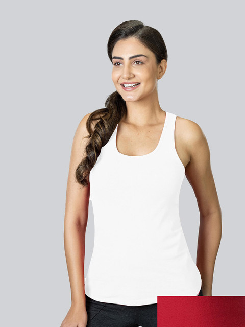 

LYRA Pack of 2 Tank Pure Cotton Top, White