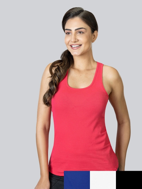 

LYRA Pack of 4 Tank Pure Cotton Top, Coral