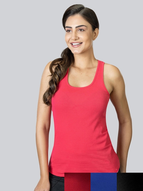 

LYRA Pack of 4 Tank Pure Cotton Top, Coral