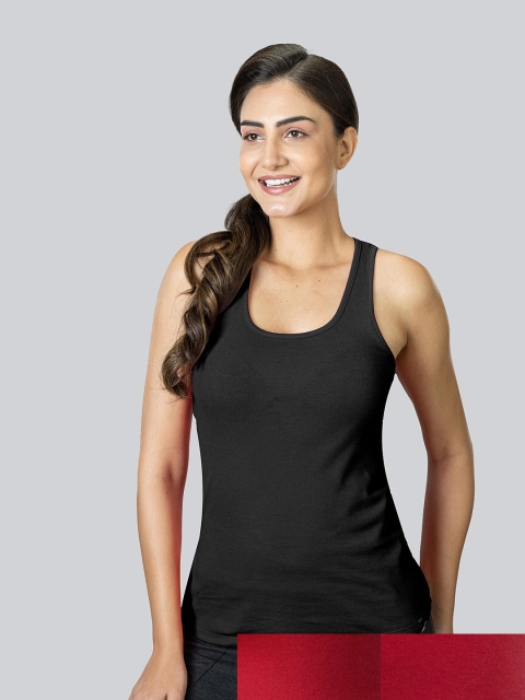 

LYRA Pack of 3 Tank Pure Cotton Top, Black