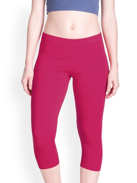 

LYRA Women Pink Solid Pure Cotton Capris
