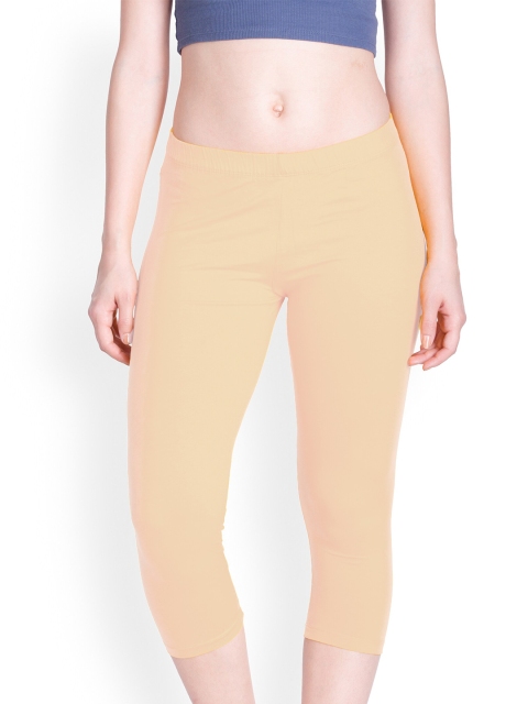 

LYRA Women Beige Solid Pure Cotton Capris