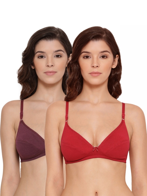 

LYRA Pack of 2 Red & Maroon Cotton Lightly Padded Bra LYRA_BRA_501_WN_RDL_38B_2PC