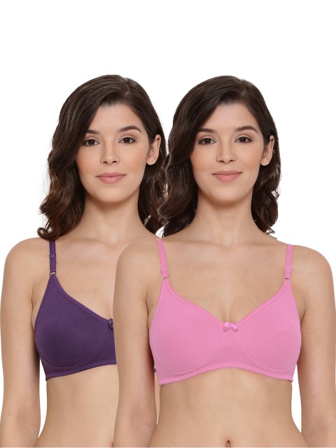 

LYRA Pack of 2 Pink & Purple Cotton Lightly Padded Bra LYRA_BRA_511_VLT_BPK_30B_2PC