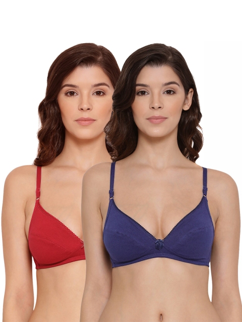 

LYRA Pack of 2 Red & Blue Cotton Lightly Padded Bra LYRA_BRA_501_RDL_RBLU_30B_2PC