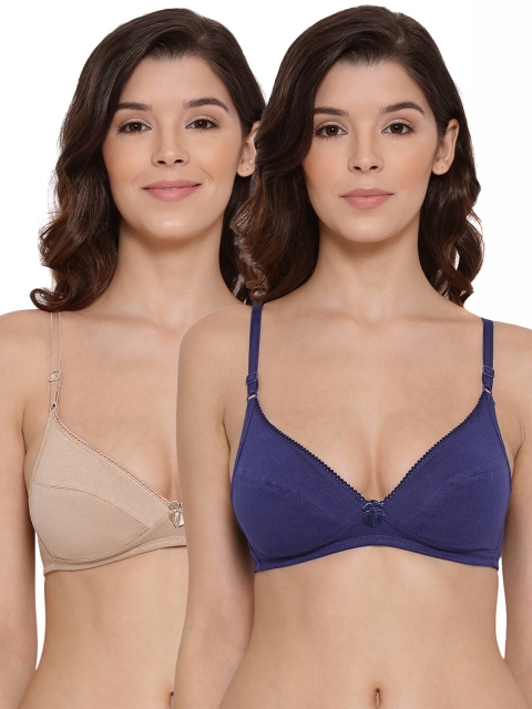 

LYRA Pack of 2 Beige & Blue Cotton Lightly Padded Bra LYRA_BRA_501_SKN_RBLU_30B_2PC
