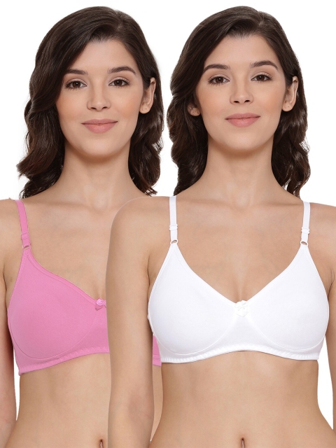 

LYRA Pack of 2 Pink & White Cotton Lightly Padded Bra LYRA_BRA_511_BPK_WH_38B_2PC
