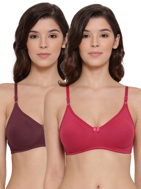 

LYRA Pack of 2 Brown & Red Cotton Lightly Padded Bra LYRA_BRA_511_WN_PRD_30B_2PC