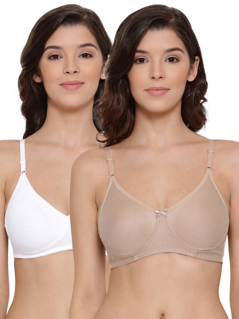 

LYRA Pack of 2 Beige & White Cotton Lightly Padded Bra LYRA_BRA_511_WH_SK_38B_2PC