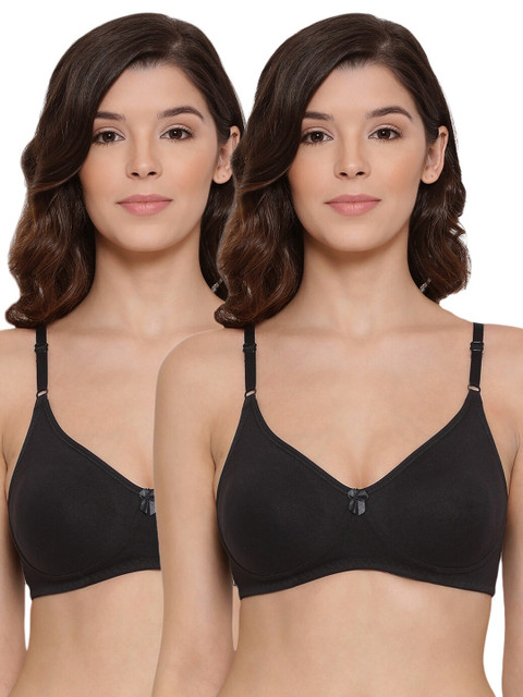 

LYRA Pack of 2 Black Cotton Underwired Lightly Padded Bra LYRA_BRA_511_BLK_30B_2PC