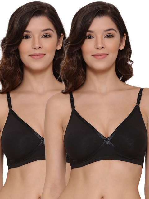 

LYRA Pack of 2 Black Cotton Underwired Lightly Padded Bra LYRA_BRA_512_BLACK_38B_2PC