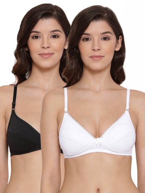 

LYRA Pack of 2 Black & White Cotton Lightly Padded Bra LYRA_BRA_501_WH_BL_30B_2PC