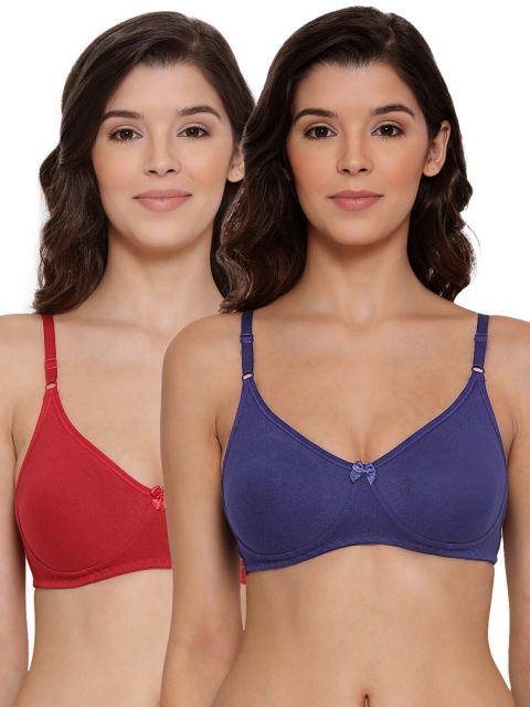 

LYRA Pack of 2 Red & Maroon Cotton Lightly Padded Bra LYRA_BRA_511_REDL_RB_30B_2PC