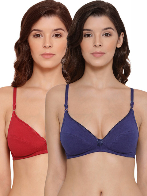 

LYRA Pack of 2 Red & Blue Cotton Lightly Padded Bra LYRA_BRA_501_RDL_RBLU_38B_2PC