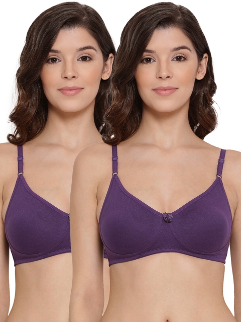 

LYRA Pack Of 2 Violet Bra Underwired Lightly Padded Cotton Bra