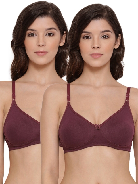 

LYRA Burgundy Bra Underwired Lightly Padded Cotton Bra