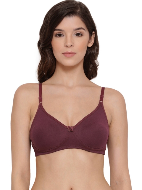 

LYRA Burgundy Underwired Lightly Padded Cotton Bra