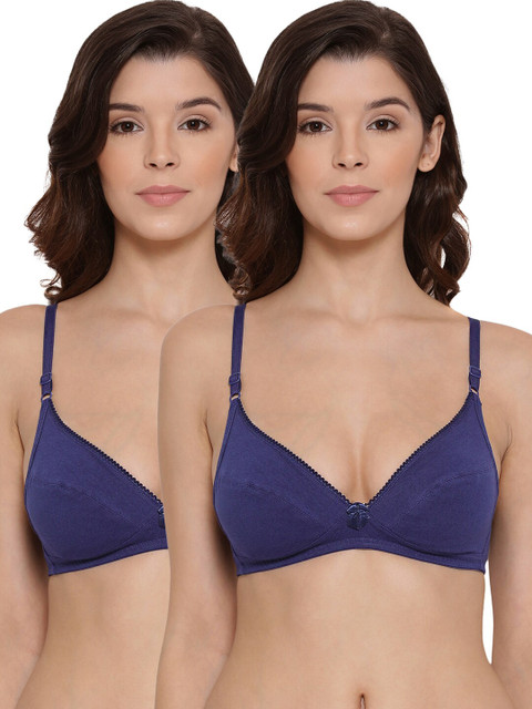 

LYRA Blue Pack Of 2 Underwired Lightly Padded Cotton Bra