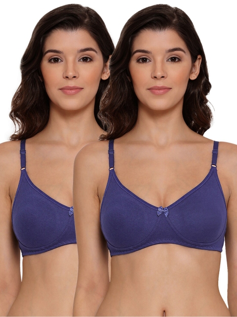 

LYRA Blue Pack Of 2 Underwired Lightly Padded Cotton Bra