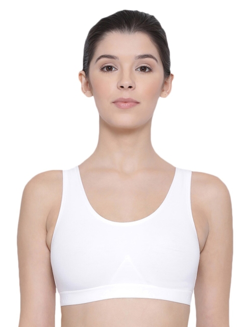 

LYRA White Underwired Lightly Padded Cotton Sports Bra
