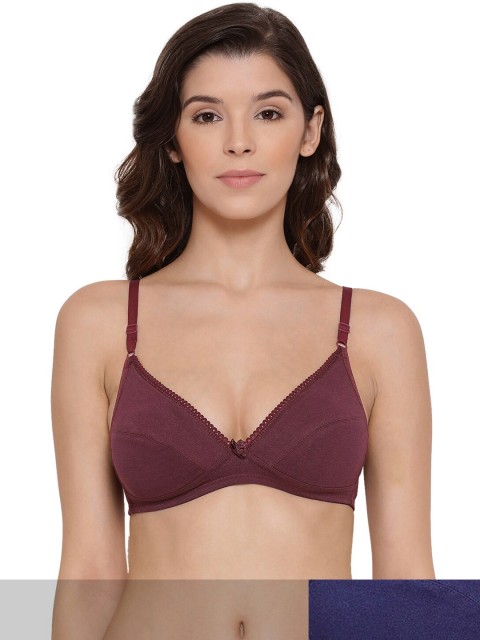

LYRA Pack of 2 Brown & Blue Cotton Lightly Padded Bra LYRA_BRA_501_WN_BL_30B_2PC