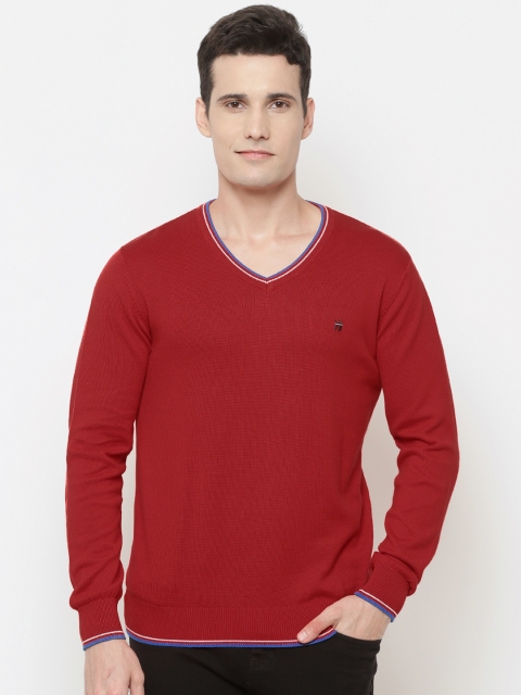 

Louis Philippe Sport Men Red Solid Sweater