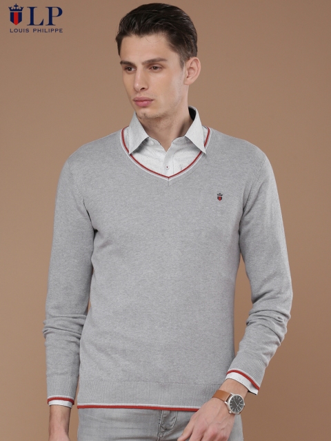 

Louis Philippe Sport Men Grey Solid Pullover Sweater