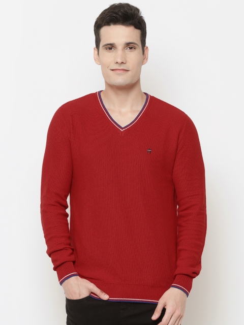 

Louis Philippe Sport Men Red Solid Sweater