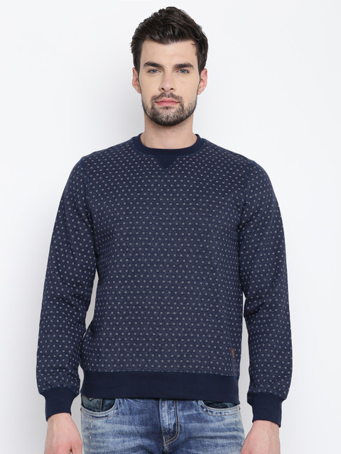 

Louis Philippe Jeans Men Navy Printed Sweatshirt, Navy blue