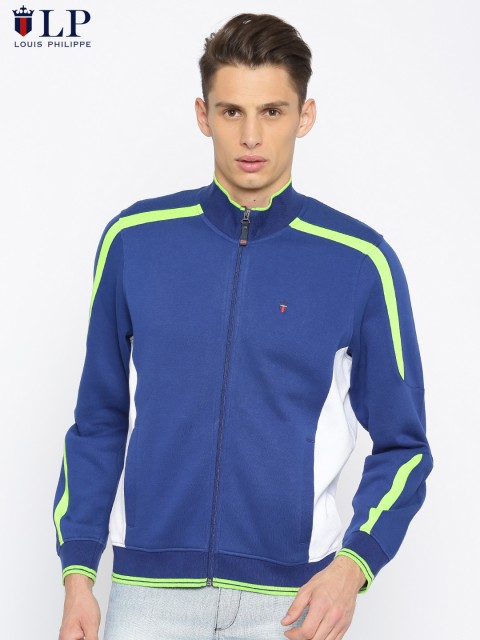 

Louis Philippe Sport Men Blue & White Colourblocked Sweatshirt
