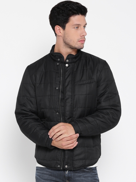 

Louis Philippe Men Black Solid Quilted Jacket