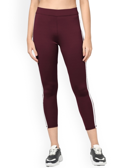 

SHARKTRIBE Women Maroon Solid Tights