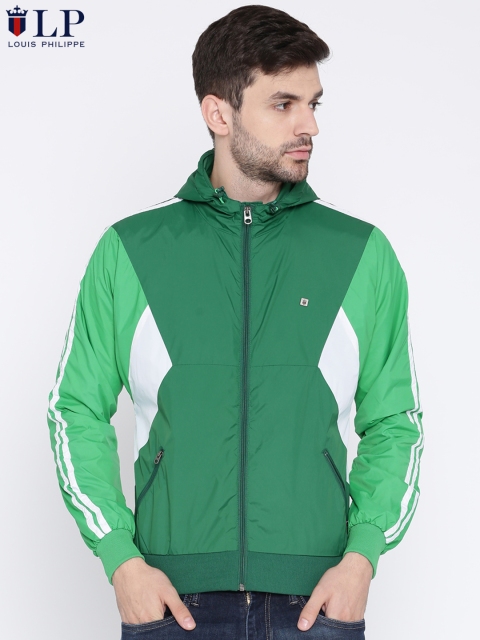 

Louis Philippe Sport Men Green Solid Hooded Sporty Jacket