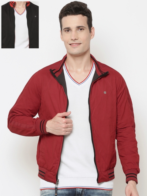 

Louis Philippe Sport Men Red & Black Solid Reversible Bomber Jacket