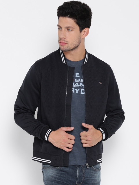 

Louis Philippe Sport Men Navy Quilted Bomber Jacket, Navy blue