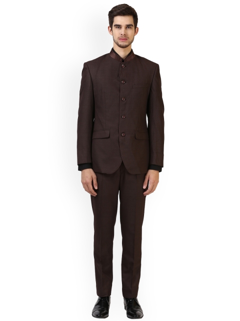 

Park Avenue Brown Slim Fit Bandhgala Suit