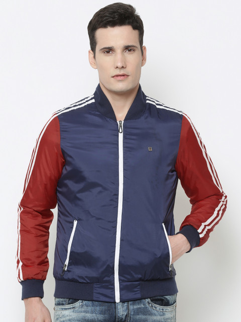 

Louis Philippe Sport Men Navy Solid Bomber Jacket, Navy blue