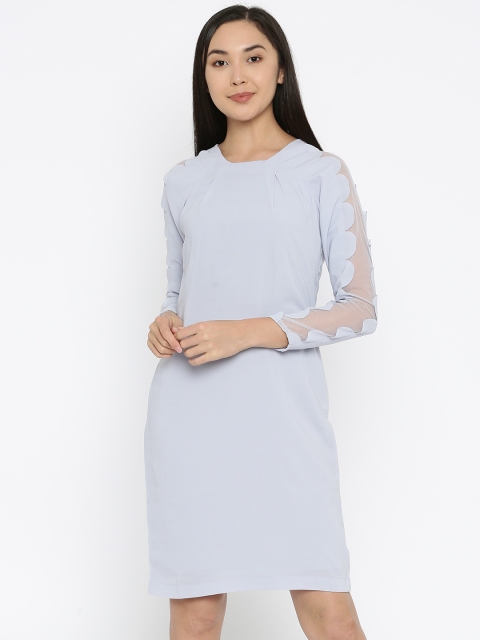 

Park Avenue Woman Blue Solid Sheath Dress