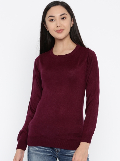 

Park Avenue Women Purple Solid Pullover Sweater